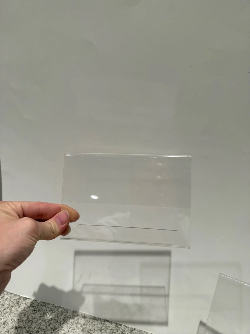 Set of 2 Clear Acrylic Sign Holders Tabletop Display Stands